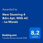 New Stunning 4 Bdrs Apt, With Ac - Le Marais