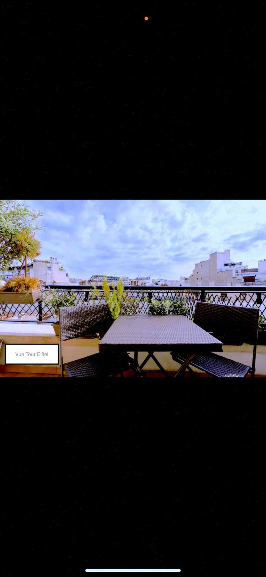 Terrasse Vue Tour Eiffel Paris