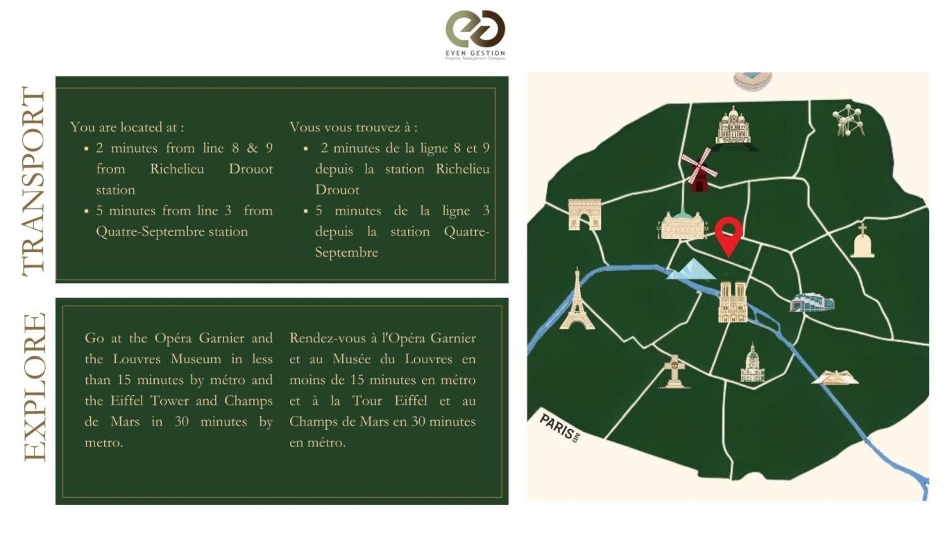 Apartment 43#opera # Grand Boulevards # 4bedrooms # 02 # Ac