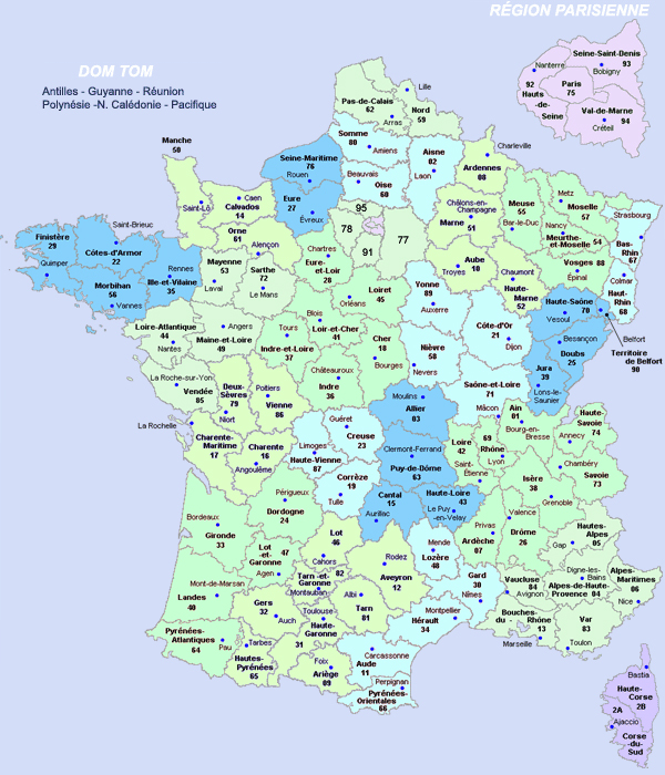 Carte de France du loisirs et du tourisme